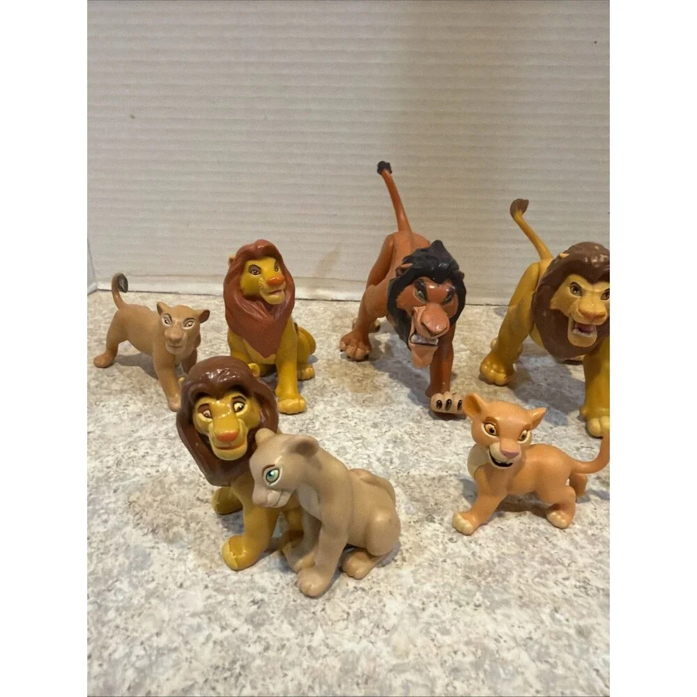 Vintage Disney Lion King Lot 10 PVC Figures Simba Scar Mufasa Nala Timon Rafiki